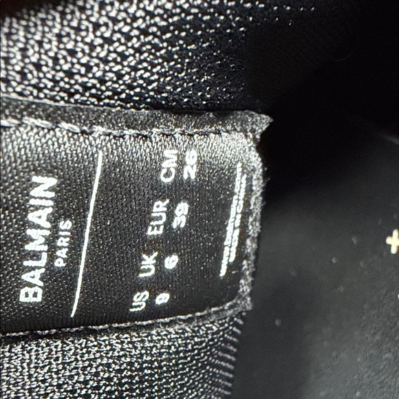 Balmain Black and White Patterned Sneakers with Gold Detail - Picture 5 of 6